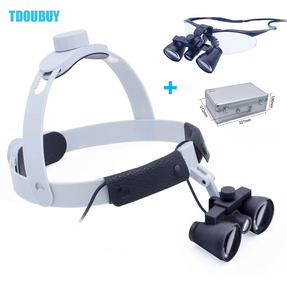 3.5X Head Magnifier with 3W Sopt LED Light Binocular Loupes Headband Adjustable Integrated Lighting Magnifying Optical Glass