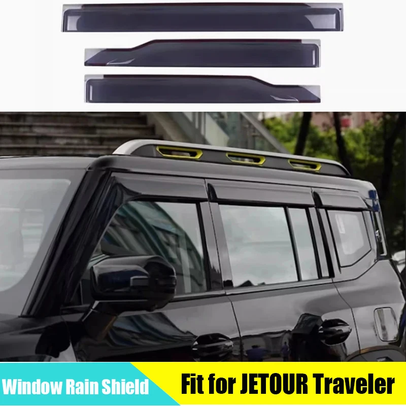 

Window Rain Shield Fit for CHERY JETOUR Traveler T2 2023 Modified Original Titanium Black Rain Eyebrow Modified Exterior Trim