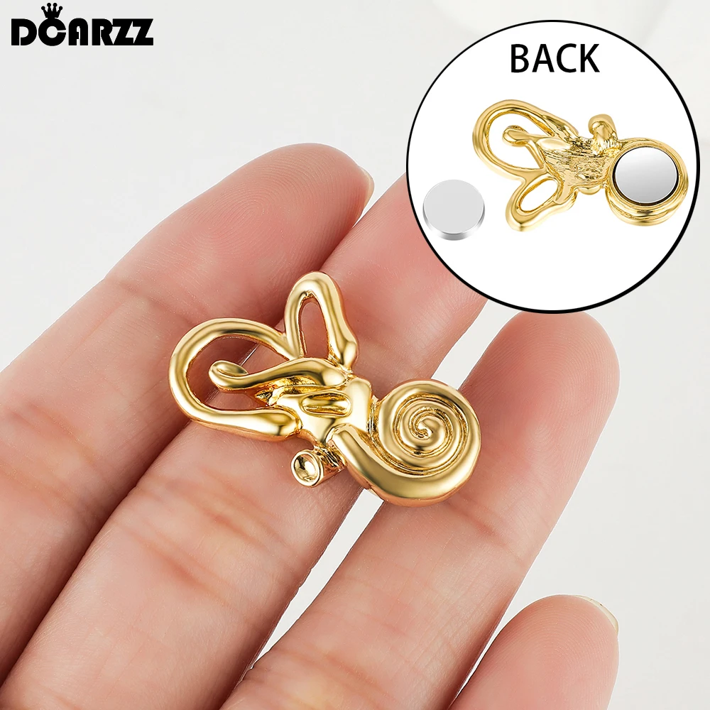 DCARZZ Cochlear Magnetic Brooch Medical Otolaryngology Jewelry Anatomy Ear Pin Badge for Docor Nurse Backpack Lapel Decorations