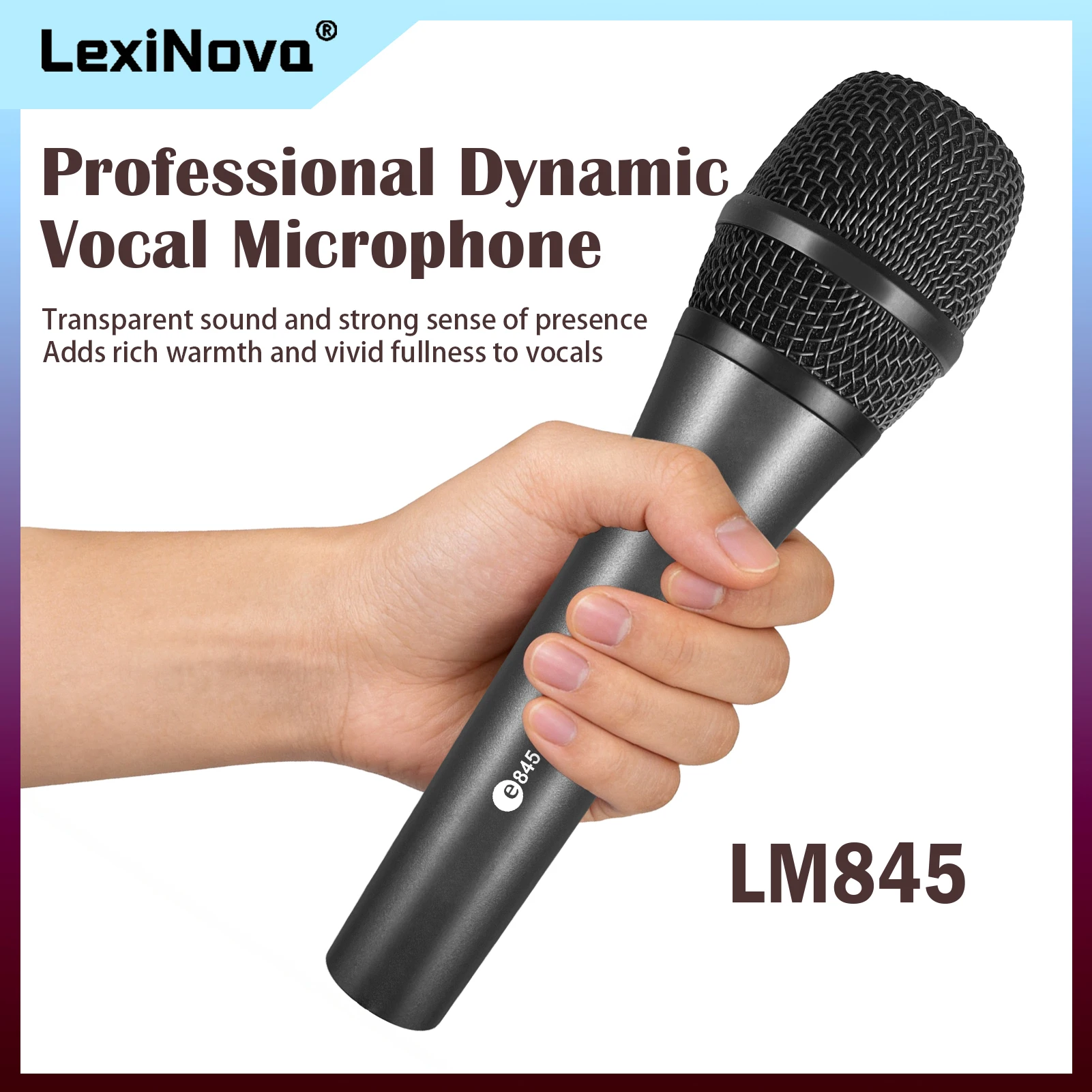 

LM845 Supercardioid Dynamic Microphone Handheld Wired Mic Professional Recording Karaoke Microfone WIth Clip Performance