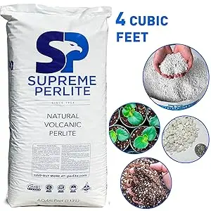 Supreme Perlite Coarse Horticultural Perlite 4 Cu Ft, Soil Aeration Potting Mix, Natural Growing Media for Indoor Outdoor Plants