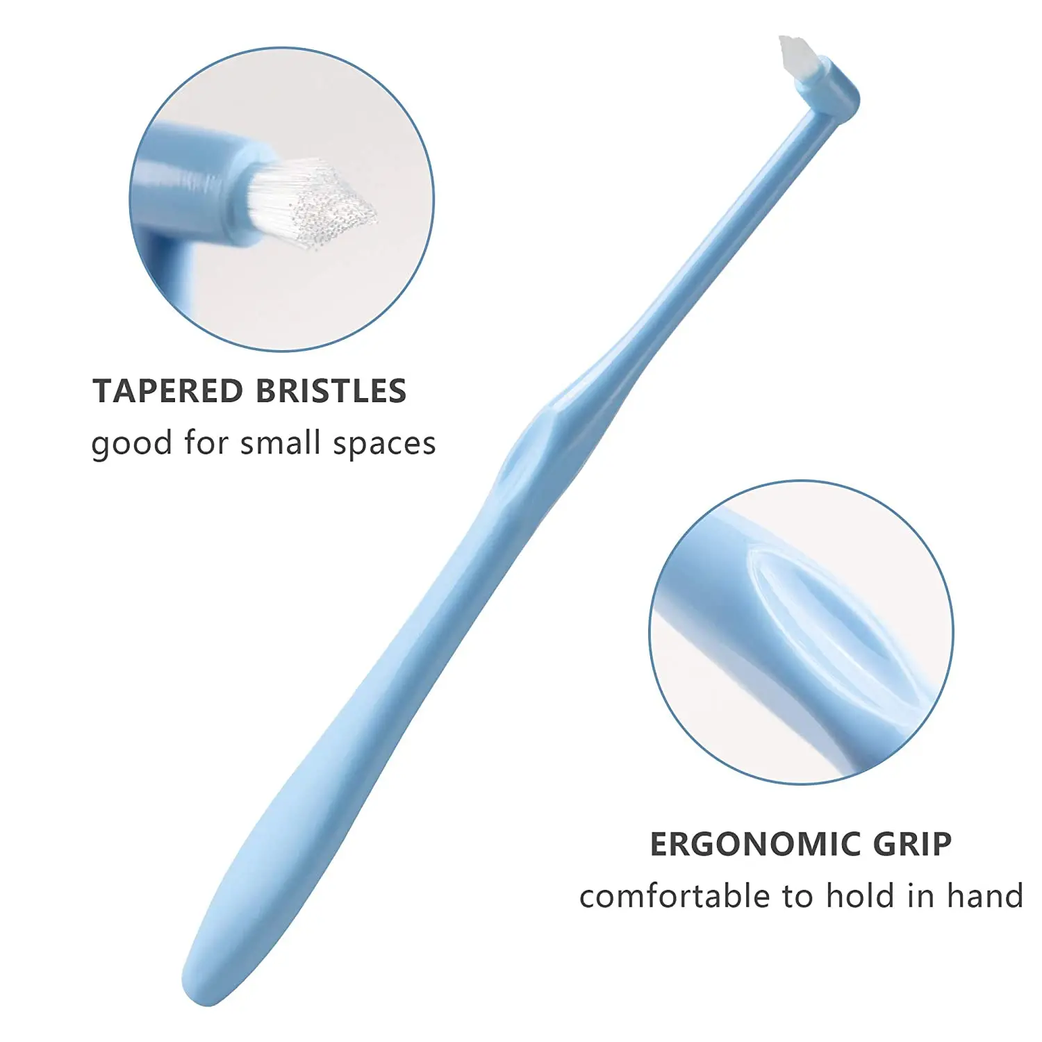 1/4 Pcs Toothbrush Interspace Brush End-tuft Tapered Toothbrush Soft Trim Toothbrush Wisdom Gap Brush for Orthodontic Braces