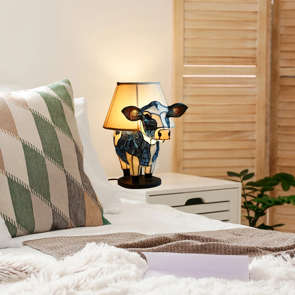 Portátil Energy-Saving Cow Lamp, Carregamento USB, cabeceira Animal Night Light, Decorações da sala para o quarto