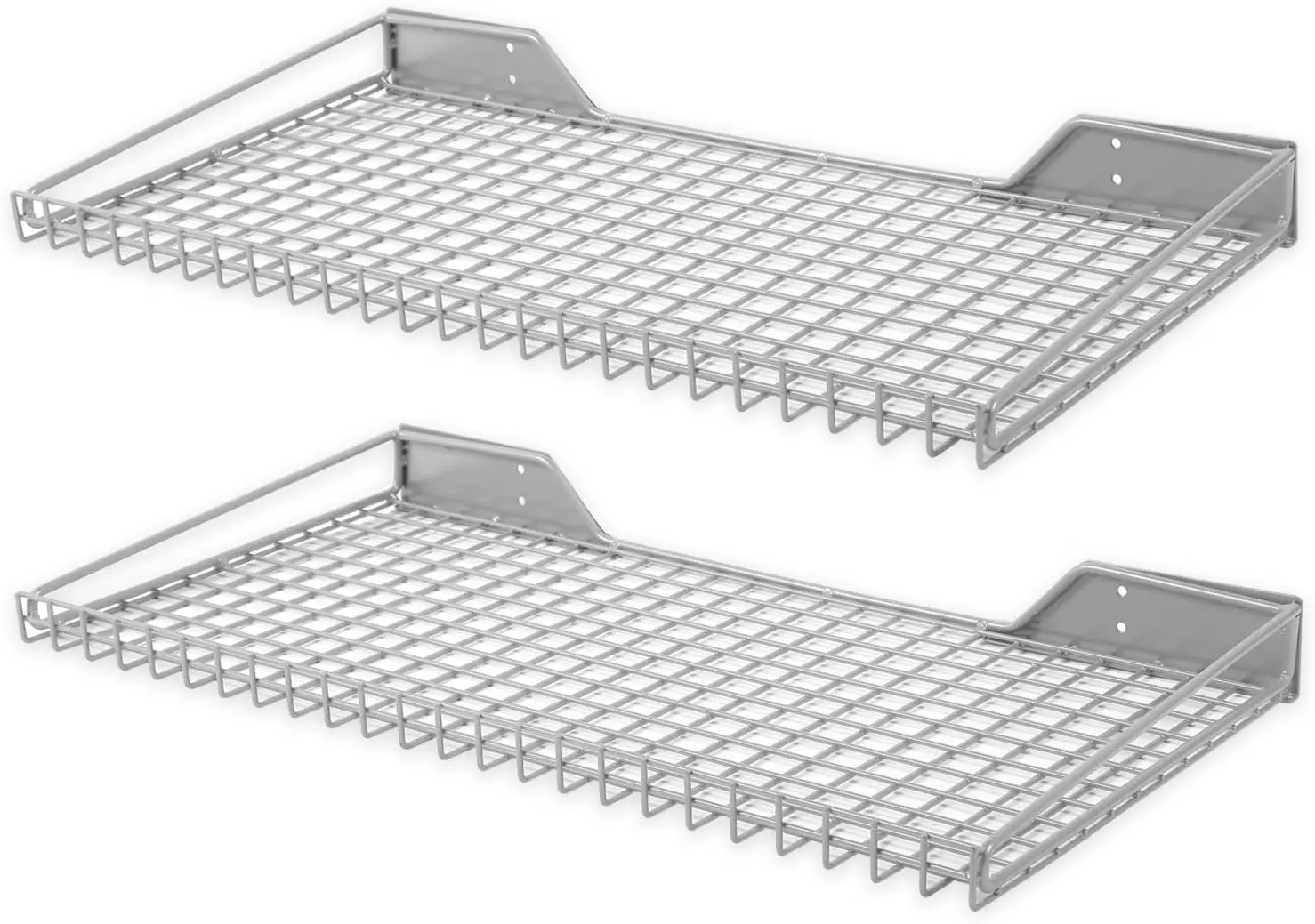

Heavy Duty Garage Wall Shelving 2 Pack 23.6"x11.8" Metal Wire Shelves Wall Mount Mesh Storage Rack for Garage, Office, B