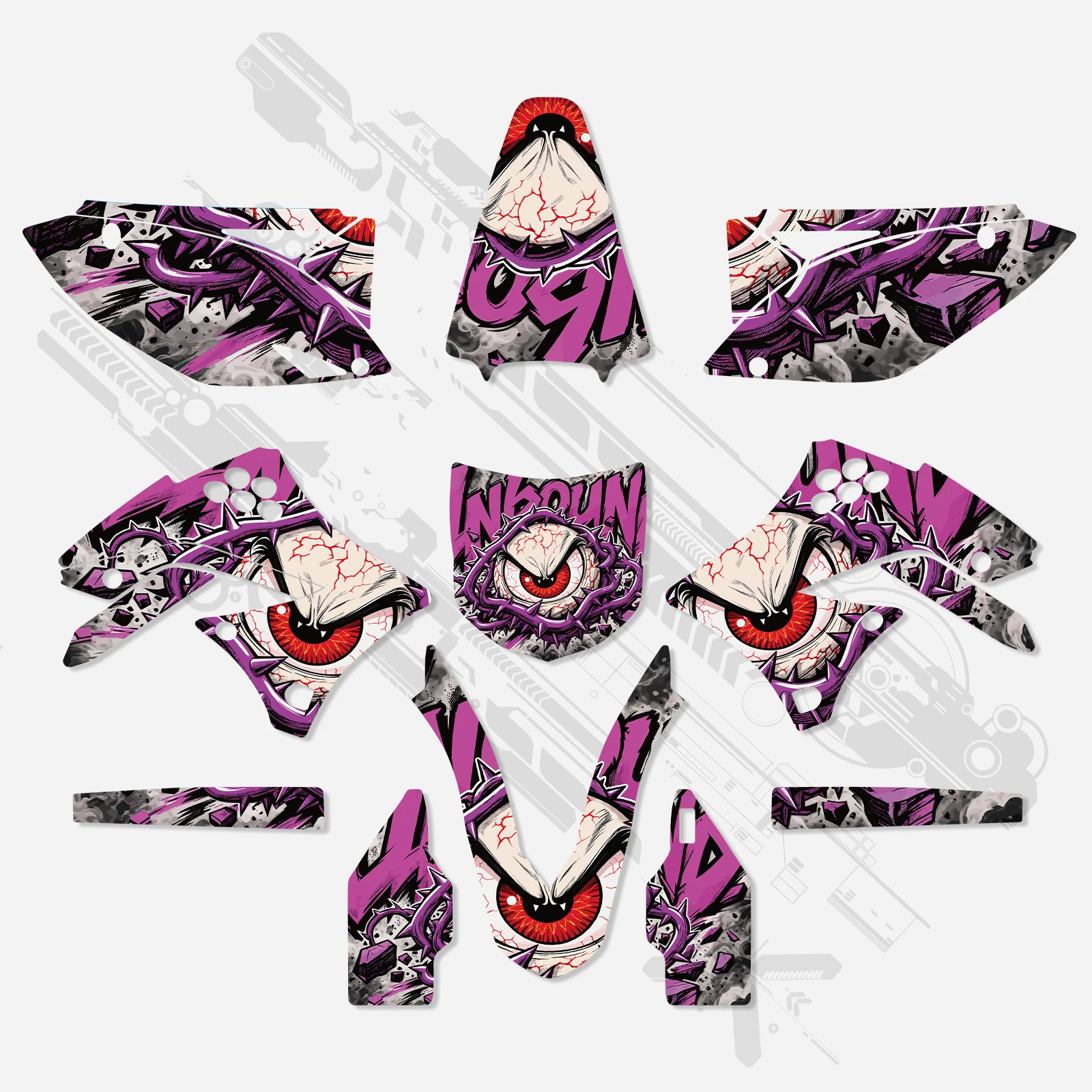NICECNC für Kawasaki KX450F KXF 450 KX 450F 2009 2010 2011 Motorrad-Grafik-Hintergrund-Aufkleber-Set, individuell anpassbar – Detail 5