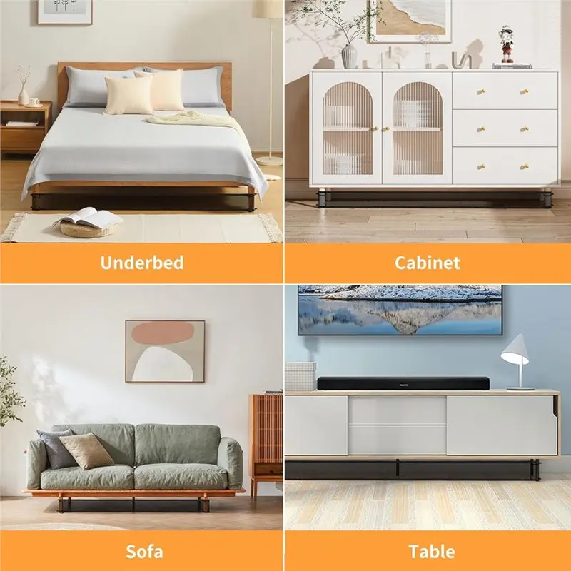 【تخفيضات جديدة】مانع الأثاث، 4 بوصة × 394 بوصة، مانع تحت الأريكة مع 30 ربطة كابلًا - حاصرات الأريكة للحيوانات الأليفة سهلة التركيب #6