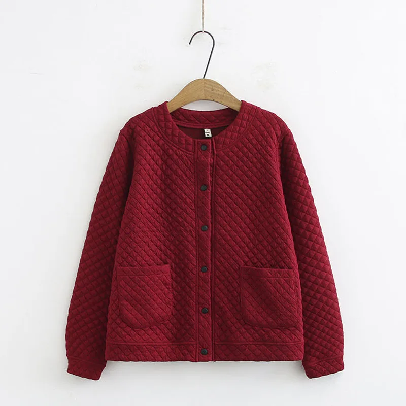 2024 Spring Fall New Korean Mid-length Loose Hem Plaid Quilted Shirt Women Fashion Big Pocket Casual Cardigan Cotton Jacket 147