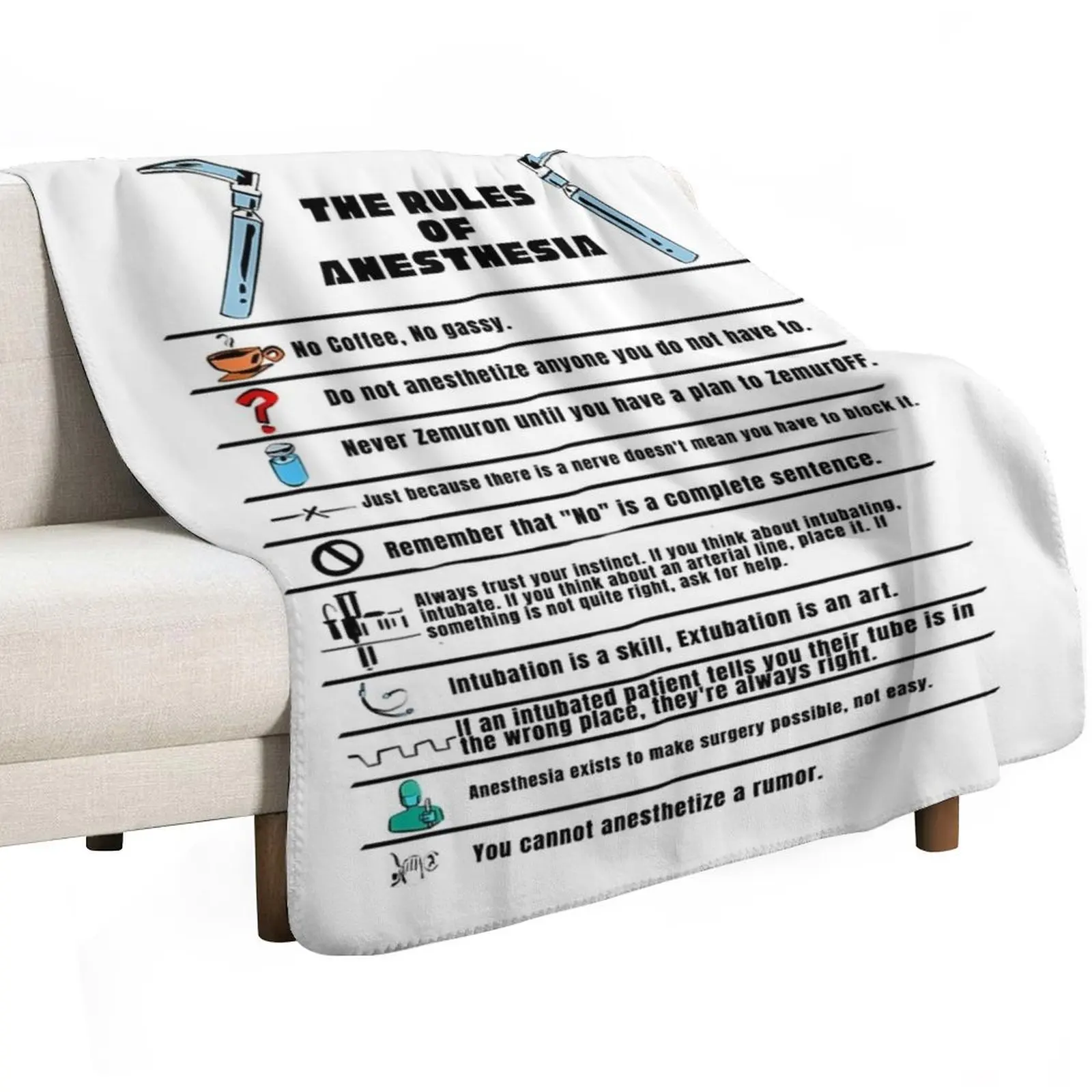 The Rules of Anesthesia Throw Blanket Blankets Sofas Of Decoration Stuffeds Soft Plush Plaid Quilt Polar Soft Plaid Blankets