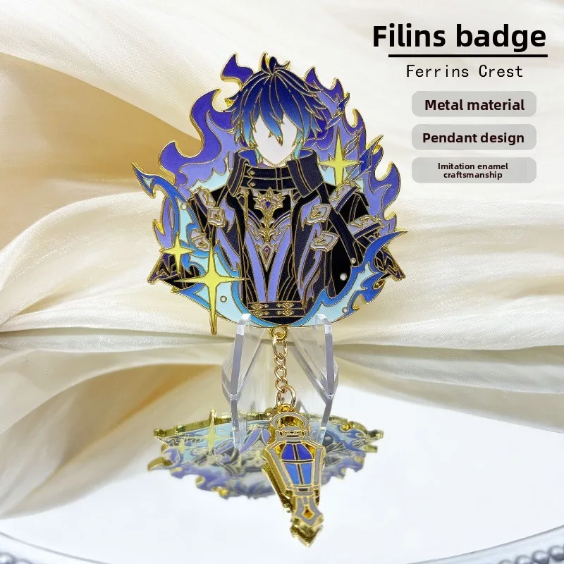 Genshin Impact Flins Enamel Pin, Fanart Metal Lapel Brooch for Backpack, Collectible Gift for Fans