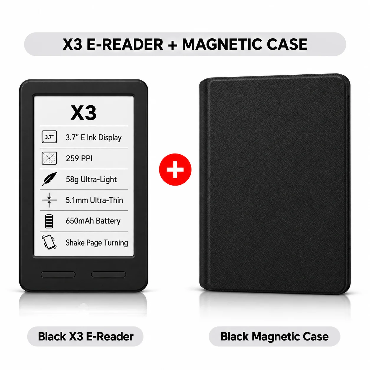 XTEINK X3 X4 X4 Pro: draagbare e-reader met e-ink-display, compact formaat, lichtgewicht, ideaal voor onderweg, op het werk en voor dagelijks lezen.