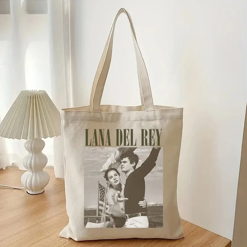 Vintage Lana Del Rey Ldr Sailing Graphic Canvas Tote Shoulder Shopper Bag Storage Travel Handbag Shopping Gift Bags Decorate