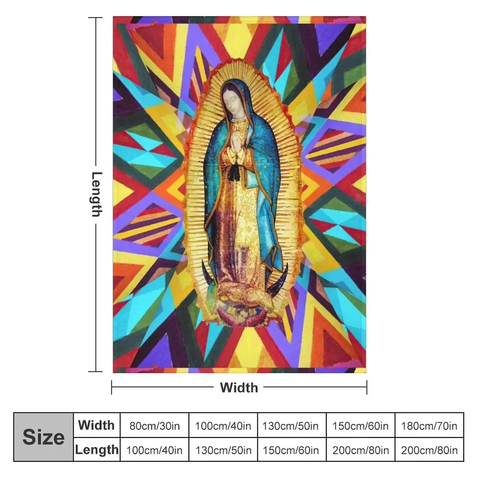 Our Lady of Guadalupe Tilma Mexican Virgin Mary Saint Mexico Catholic colorful Throw Blanket