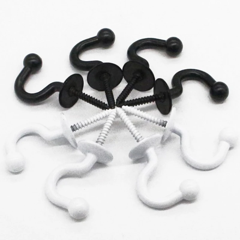 Alloy Hooks for Hanging Wall Hanger Hook with Screw Black White Colors Available Belt/tie Hanger Organizer Kitchen Accessories