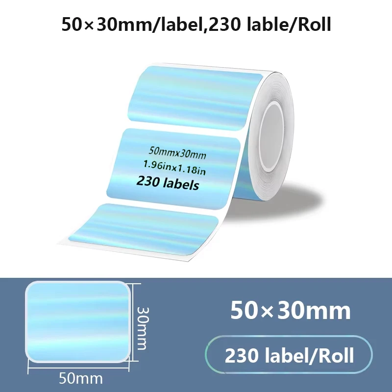 Munbyn/Nelko Holografische Laser Label Sticker Mat Zilver Thermisch Papier voor M110 M220 M200 E210 P50 PM220 DETONG P1 WP9520 Maker - afbeelding 1