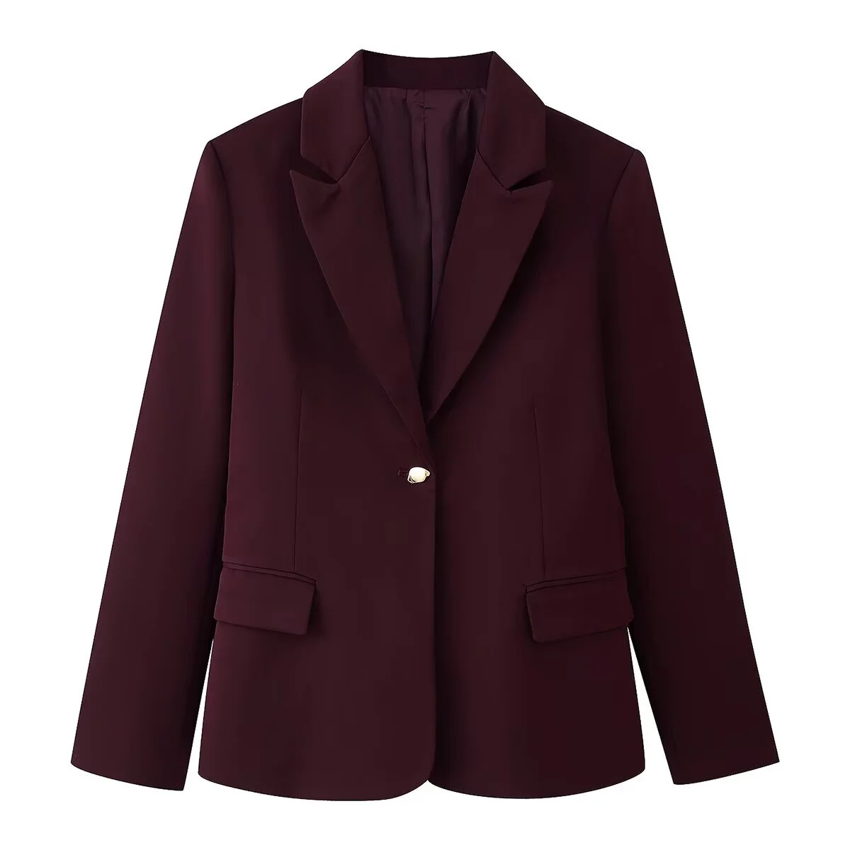 2025 شتاء جديد المرأة موضة عادية بسيطة ركاب نمط مبطن الكتف سليم صالح البدلة سترة + بنطلون مجموعة