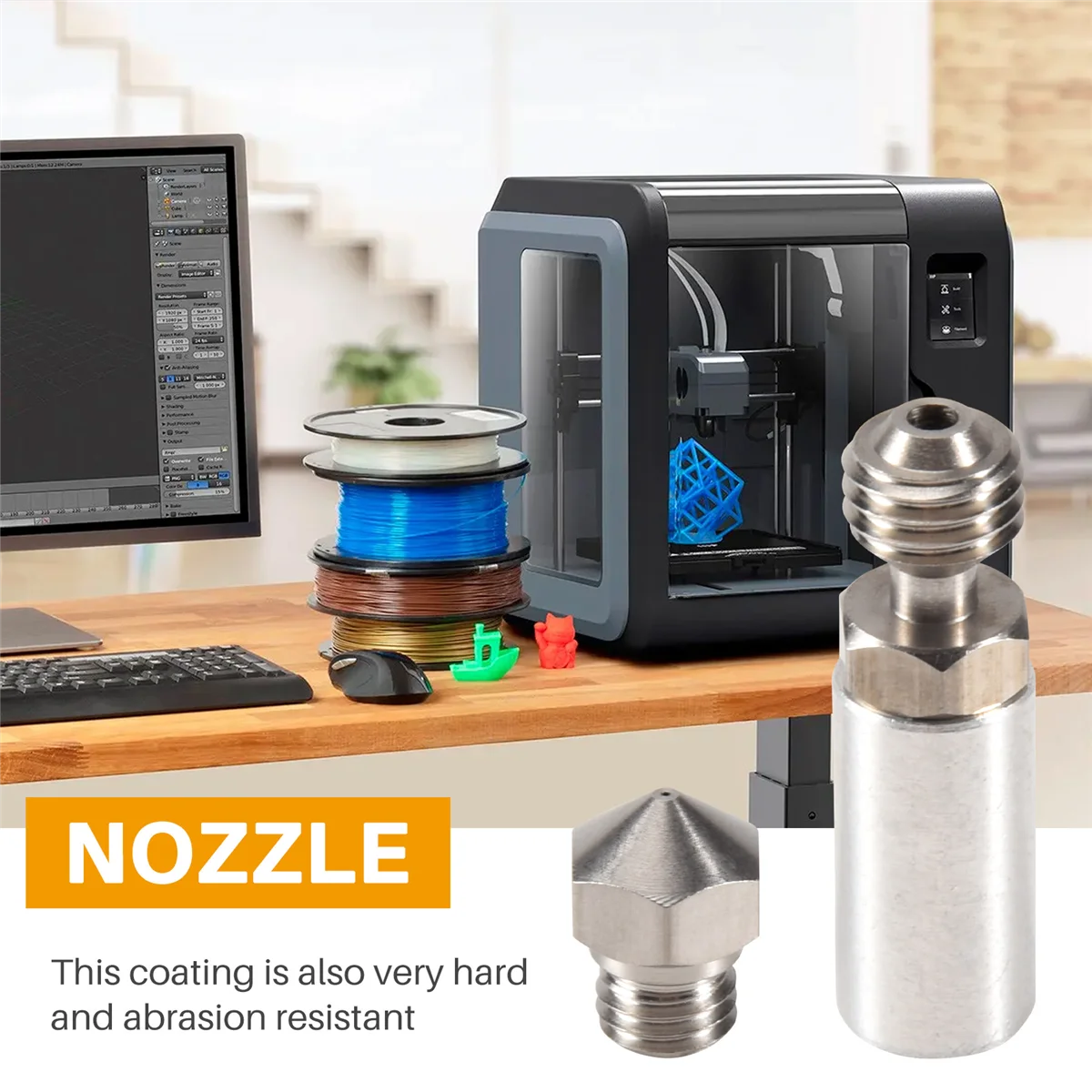 A03V 0,4 мм MK10 Цельнометаллическое сопло Hotend Kit для Wanhao, FlashForge, PowerSpec