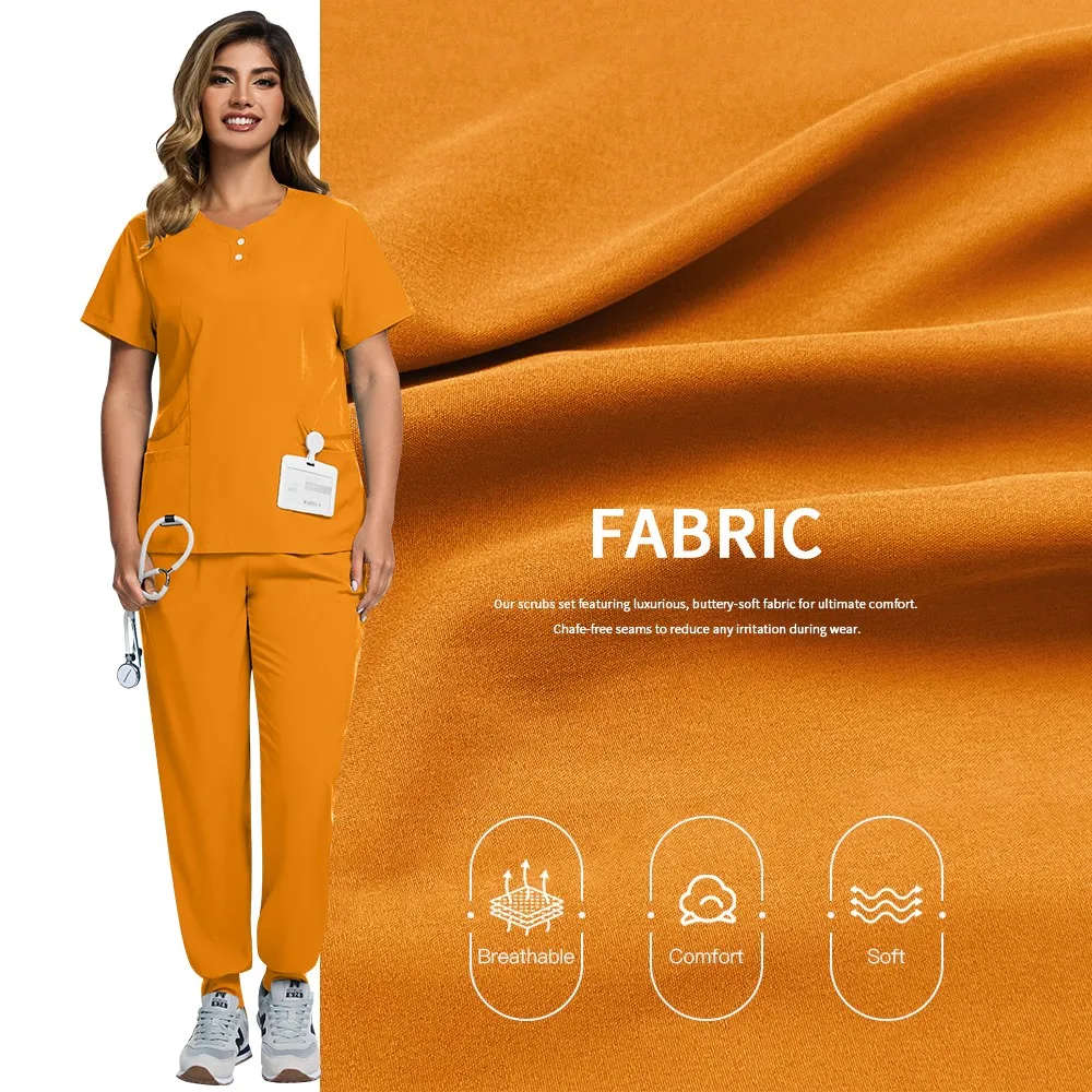 Pet Clinic Doctor Scrub Set Multicolor Women Nursing Uniform Medical Surgery Workwear Scrub Uniform Short Sleeved Tops+Pants Set