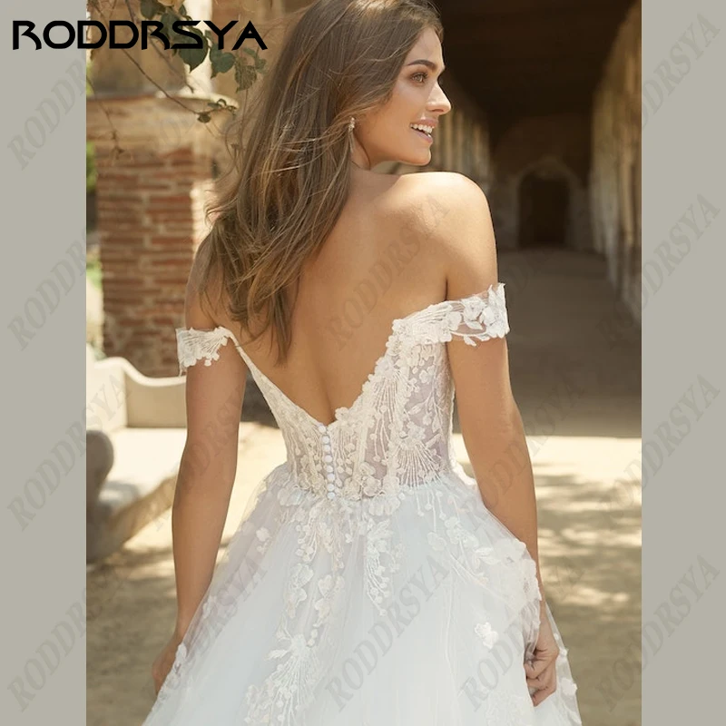 RODDRSYA-Robe de mariée princesse chérie pour femme, patients hors initiative A-Line, appliques en fibre de dentelle, robe de soiréeRobe de mariée princesse chérie pour femme, patients hors initiative A-Line, appliques