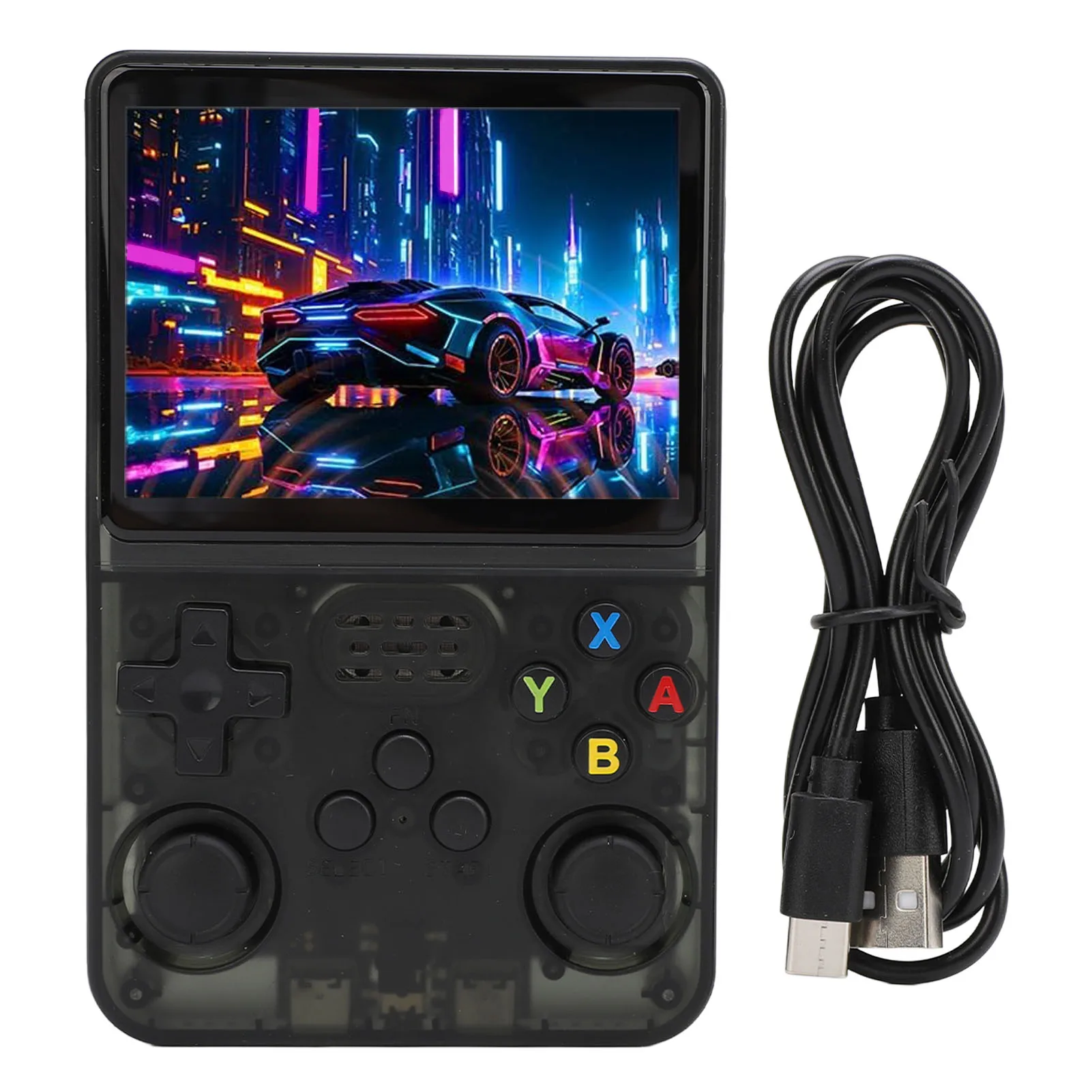 Retro Game Console Support OTG Handheld Retro Game Console Transparent Black 3.5inch IPS Screen 3000mAh 640x480 for One Player