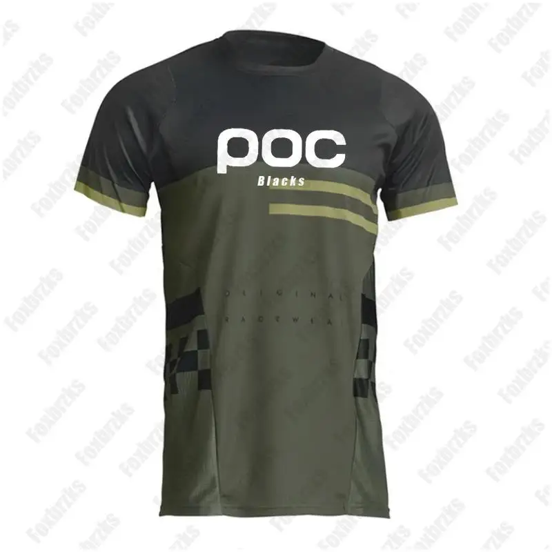 Blacks poc Motocross Jersey Camouflage T-shirt Men\'s Summer MTB Bike Shirts Downhill Jeresy Mountain Maillot Ciclismo Tops