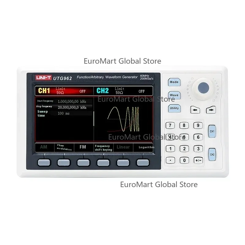 UTG962 UTG932 14-Bit Resolution 200MSa/s Sample Rate 30M 60M Function Integrated LCD Display Oscilloscope Signal Generator