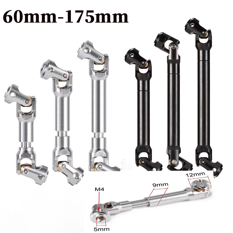 1Pcs60-175mmInternal Spline Metal Drive Shaft Universal Joint Driveshaft for 1/10 RC Crawler TRX4 SCX10 Gladiator TF2 D90 YK4082