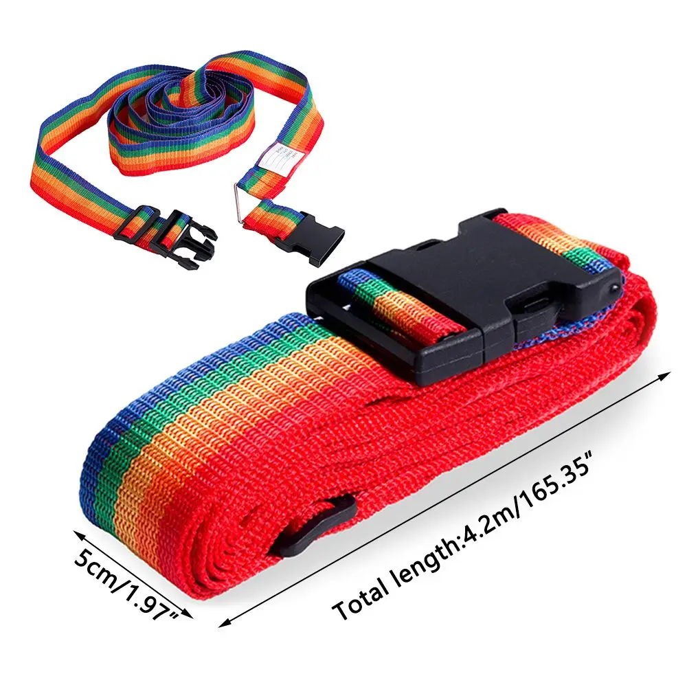 Luggage Buckle Strap Cross Belt Packing Adjustable Travel Accessories Suitcase Buckle Strap Rainbow Baggage Packing Belts