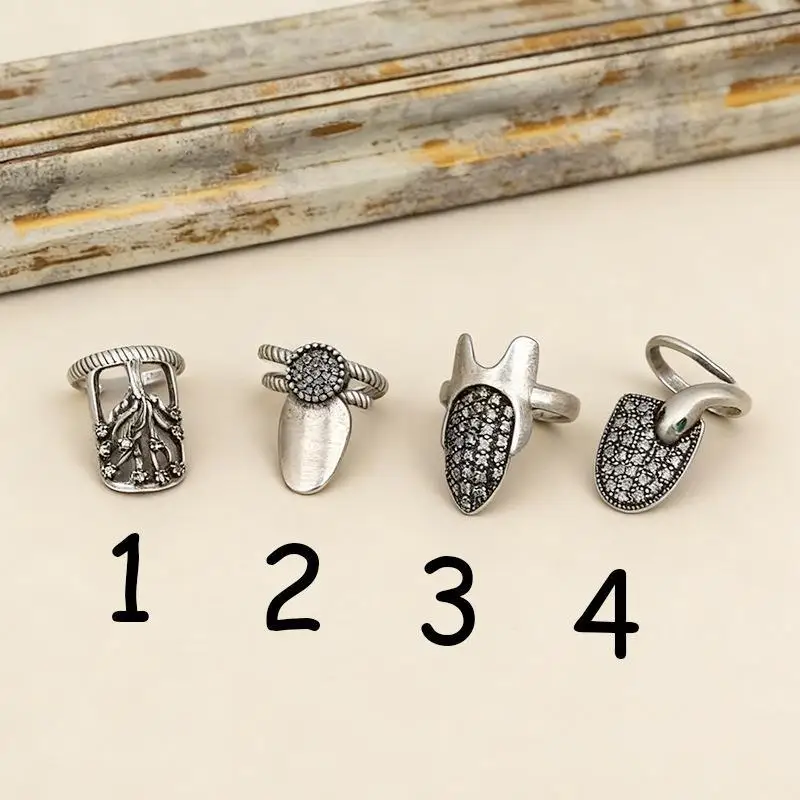 Bohemian-Stil Schlangen-Nagelringe für Frauen Vintage Lebensbaum Verstellbarer Öffnungsring Party-Schmuck-Accessoire Nagelkunst-Dekoration – Detail 5