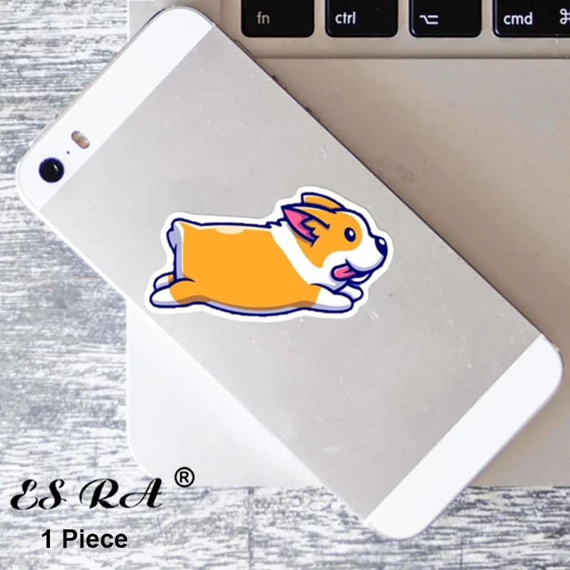 1 Piece Corgi Dog Stickers Cute Cartoon Animal Decals Waterproof PVC Car Pegatinas for Luggage Laptop Phone Cases Bicycle Guitar