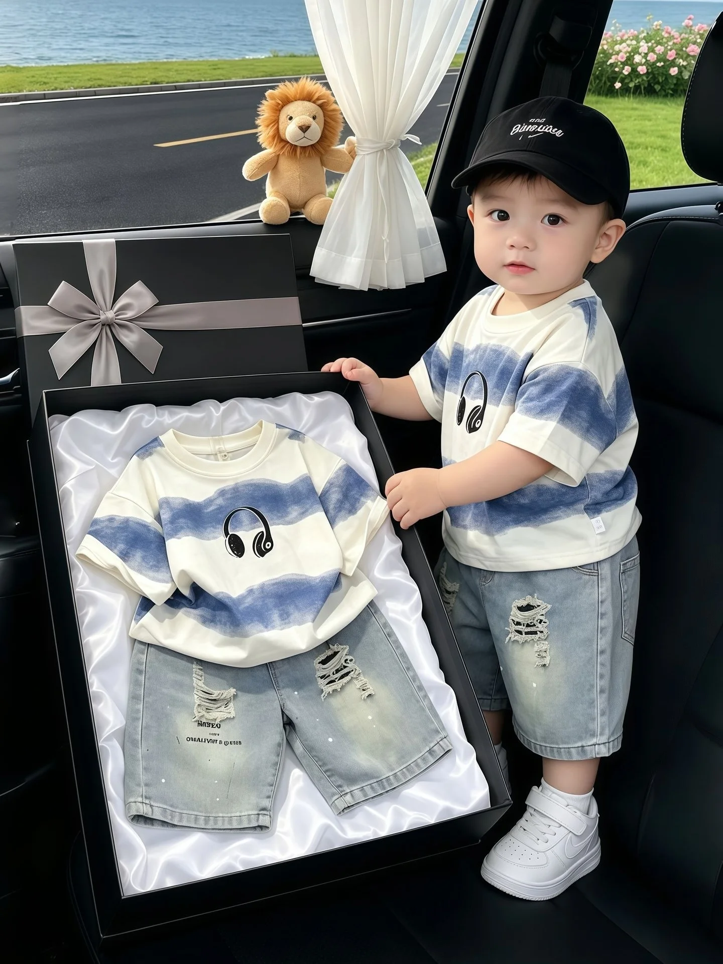 boys-summer-casual-short-sleeve-two-piece-set-korean-style-breathable-lightweight-comfortable-durable-baby-boys-denim-shorts