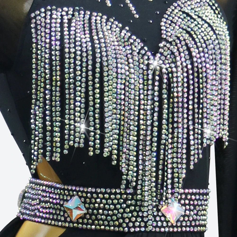 Robe latine pour femmes, Costume de scène, vêtements latino-américains, Costume de Samba pour salle de bal, Cabaret Sexy, tenues pour filles, jupe de danse, 2025