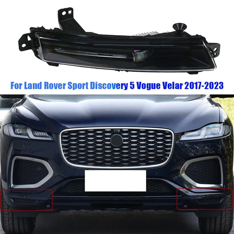 LR082053 LR098340 Right Front Bumper Fog Lamp for Land Rover Sport Discovery 5 Vogue Velar 2017-2023 Fog Light Assembly