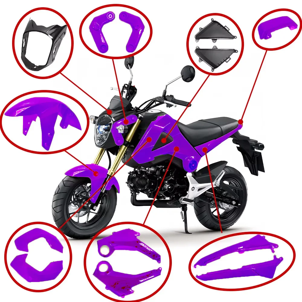customizable colors Mokuo motorcycle fairing kit compatible with Honda Grom MSX 125 2013-2016
