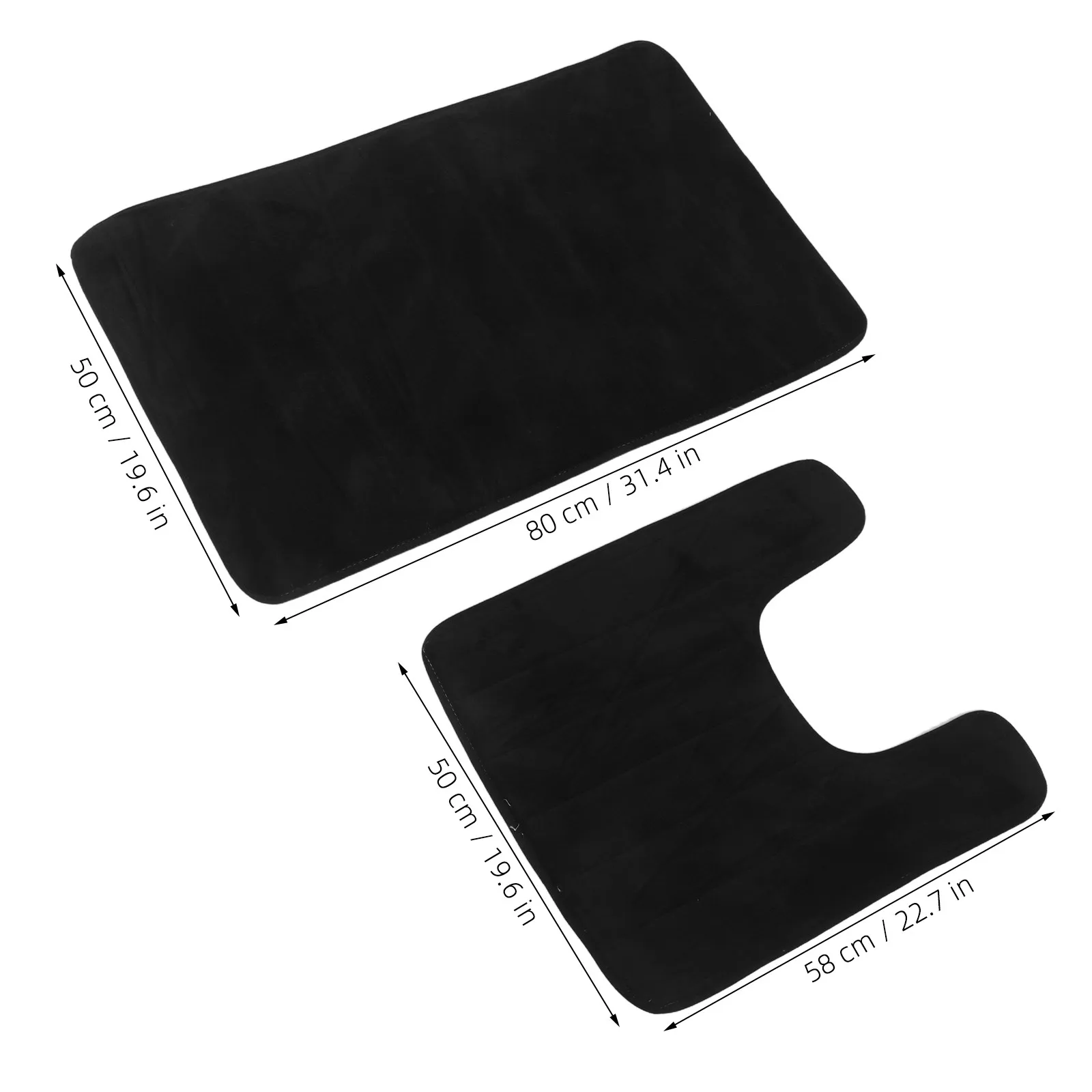 2Pcs Toilet Floor Mat U-Shaped Coral Fleece Memory Foam Soft Absorbent Bathroom Rug Contour Non Slip Toilet Seat Mat