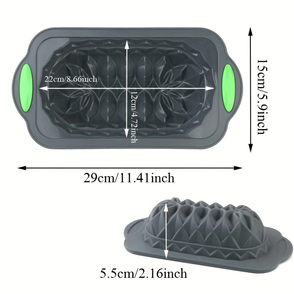 A rectangular lotus-shaped toast baking pan, bread mold, cake silicone mold, can be used to make toast, bread, chocolate, pudding, jelly, pies, etc., multi-purpose