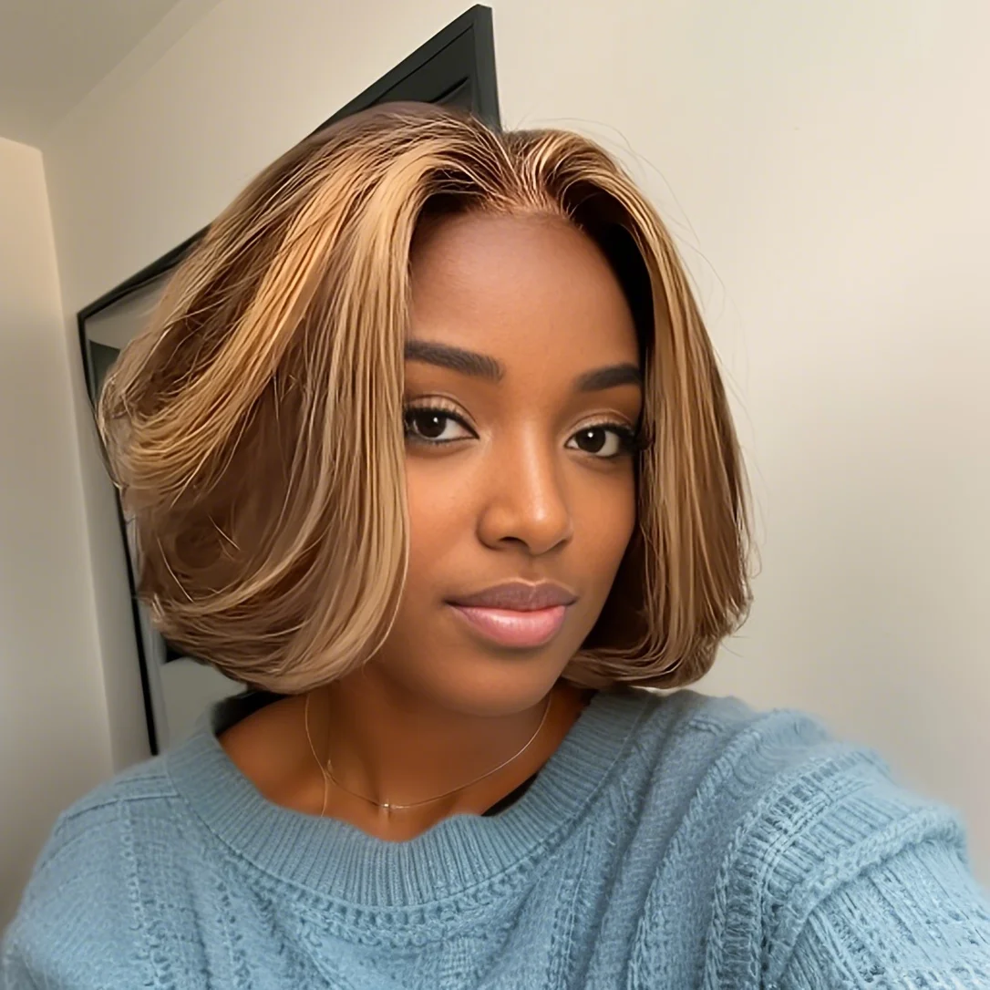 

13x4 Lace Front Short Bob Pixie Cut Human Hair Wig 8 Inch for Women Pre Plucked with Baby Hair Brazilian Remy Hair