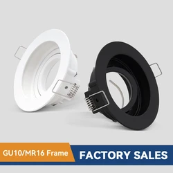 Faretti da incasso regolabili quadrati bianchi neri commerciali cornice per lampada LED GU10 MR16 raccordi per lampadine