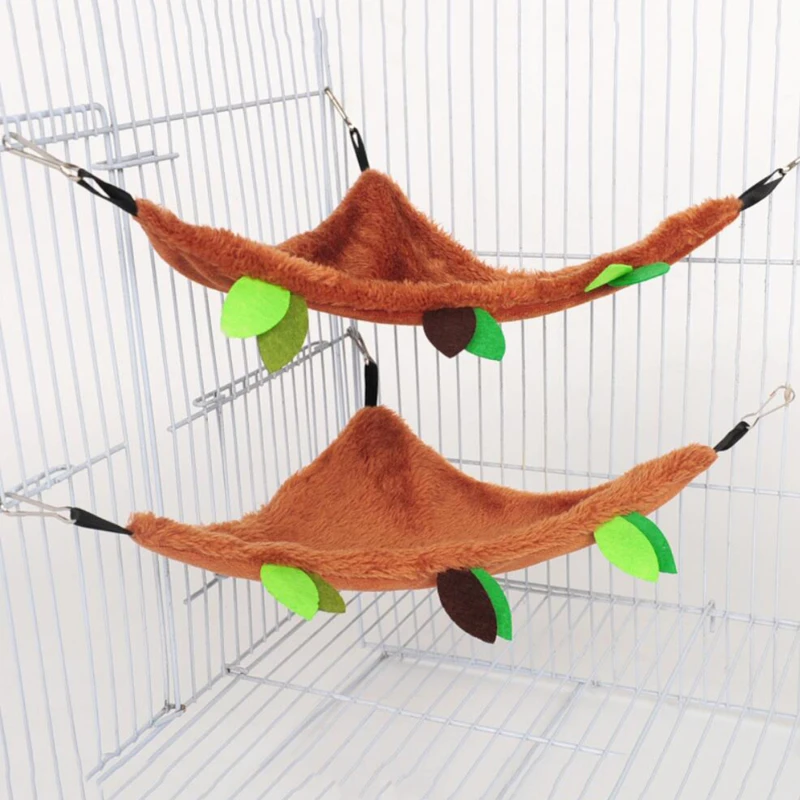 Hamster Hammock Leaf Drill Tube Suspended Parrot Cableway Round Swing Squirrel Honey Bag Glider Plush Creative Pet Sleeping Nest