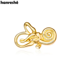 Hanreshe Medical Otology Cochlear Brooch Anatomy Lapel Backpack Badge Ear Pins Medicine Jewelry for Doctor Nurse