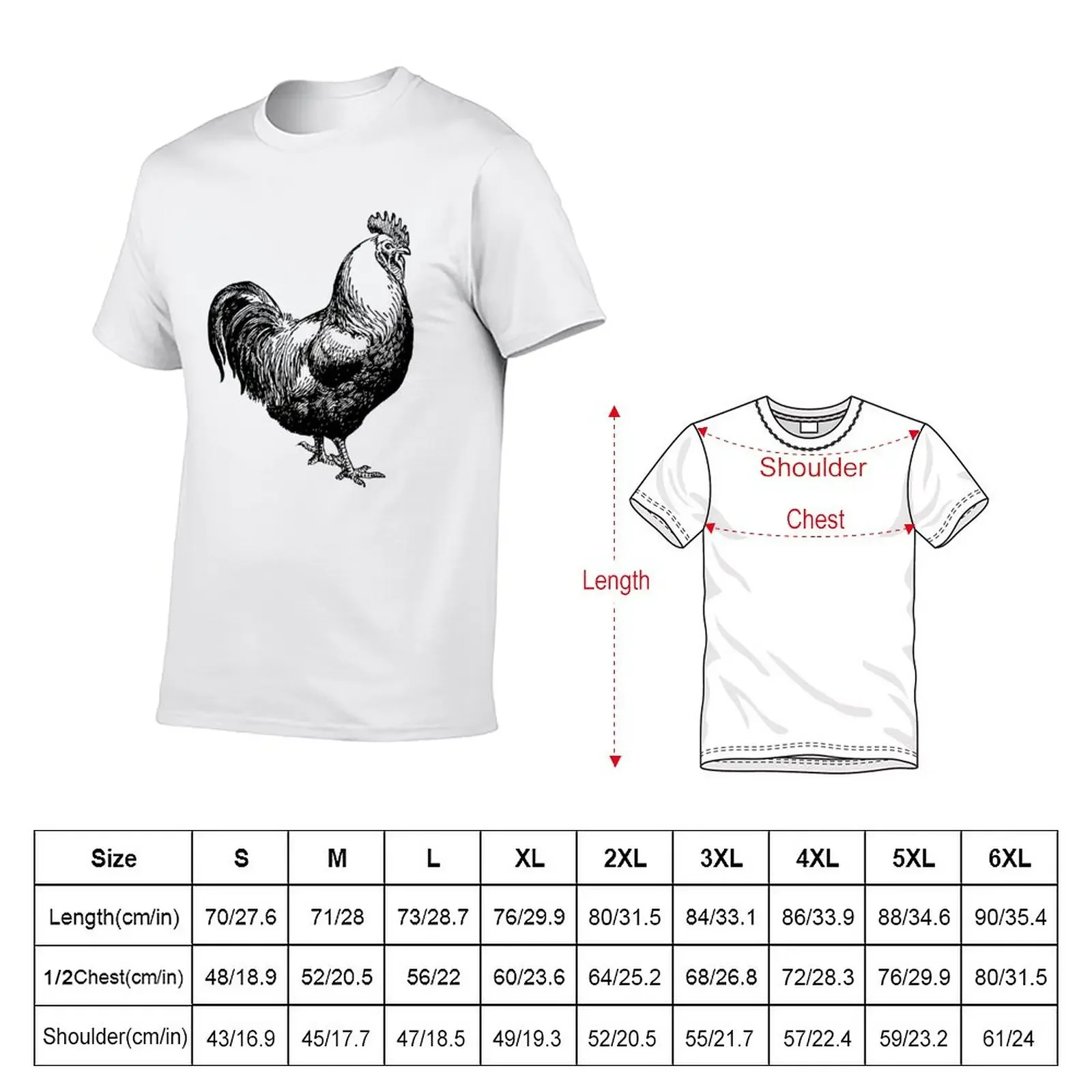 New Strutting Rooster Illustration from Vintage Engraving T-Shirt black t shirts quick drying t-shirt men workout shirt