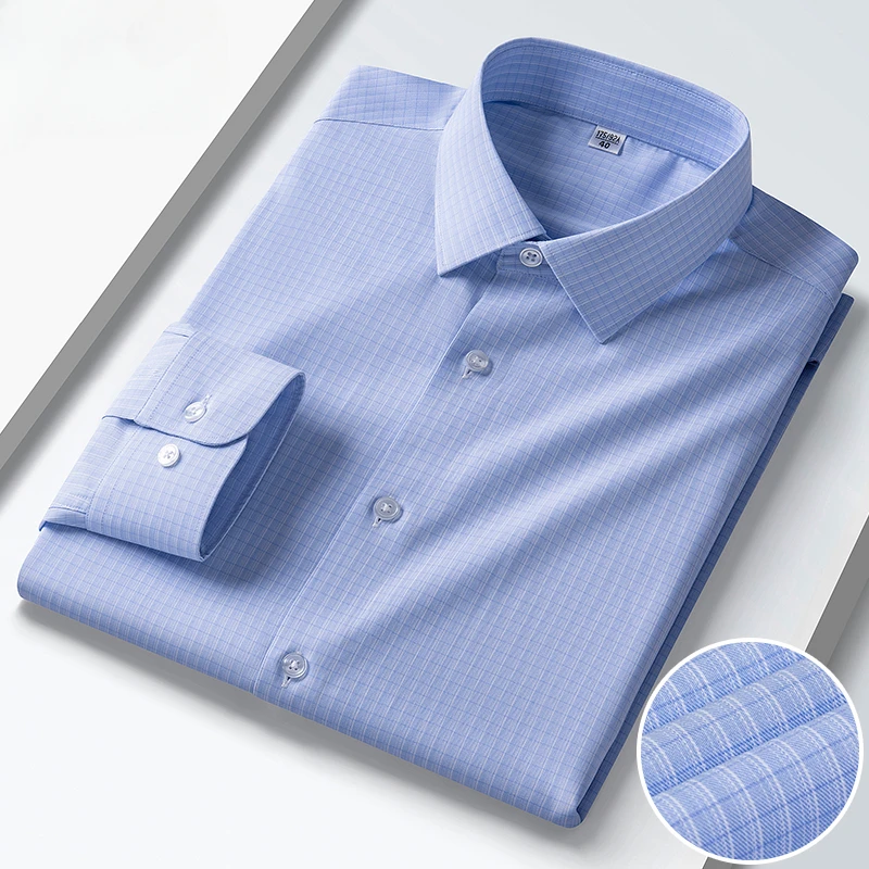 

Easy Care Anti-Wrinkle Men Shirt Long Sleeves Dress Shirt Camisa Social Business Shirts Men Casual Long Sleeved White Black Blue