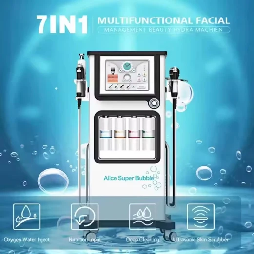 New Alice 7 In 1 Hydra Bubble Salon Facial Device Gentle Cleansing Skin Care Machine view 2