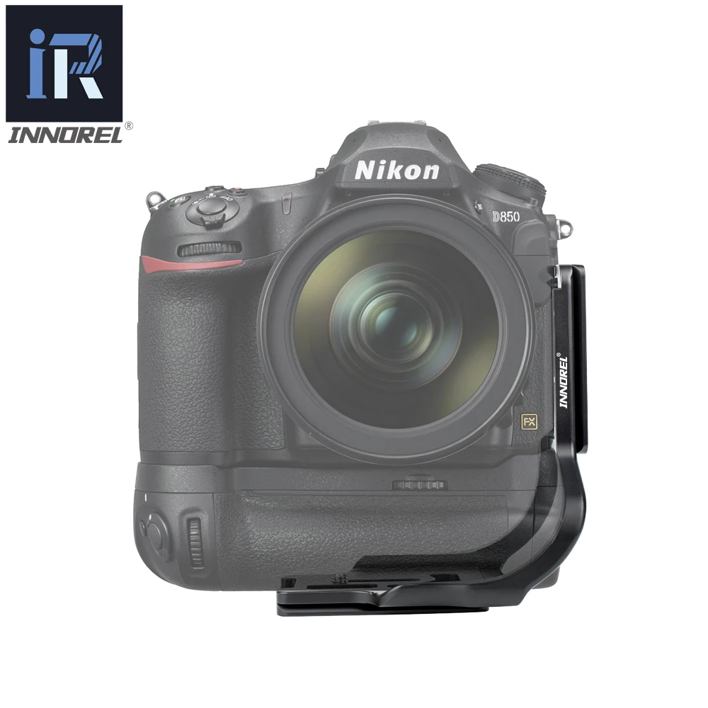 LPN-D850LBG câmera l suporte placa de liberação rápida 1/4 "parafuso arca suíço vertical gravação de vídeo para nikon d850 dslr tripé cabeça
