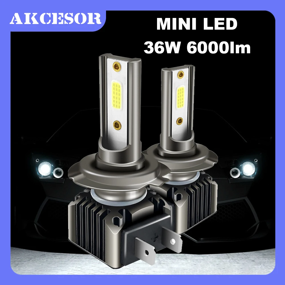 

2pcs H7 LED Car Headlight Bulbs H8 H9 H11 9005 9006 H1 H4 Auto Lamp IP68 Waterproof HB3 HB4 9003 HB2 6000K Vehicle Lights