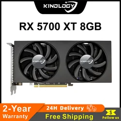 Kinology-tarjeta gráfica RX 5700XT de 8GB, GPU GDDR6, 256 bits, 8 pines 6 pines 7nm, DP x 3, HDMI x 1, tarjeta de vídeo compatible con CPU de escritorio