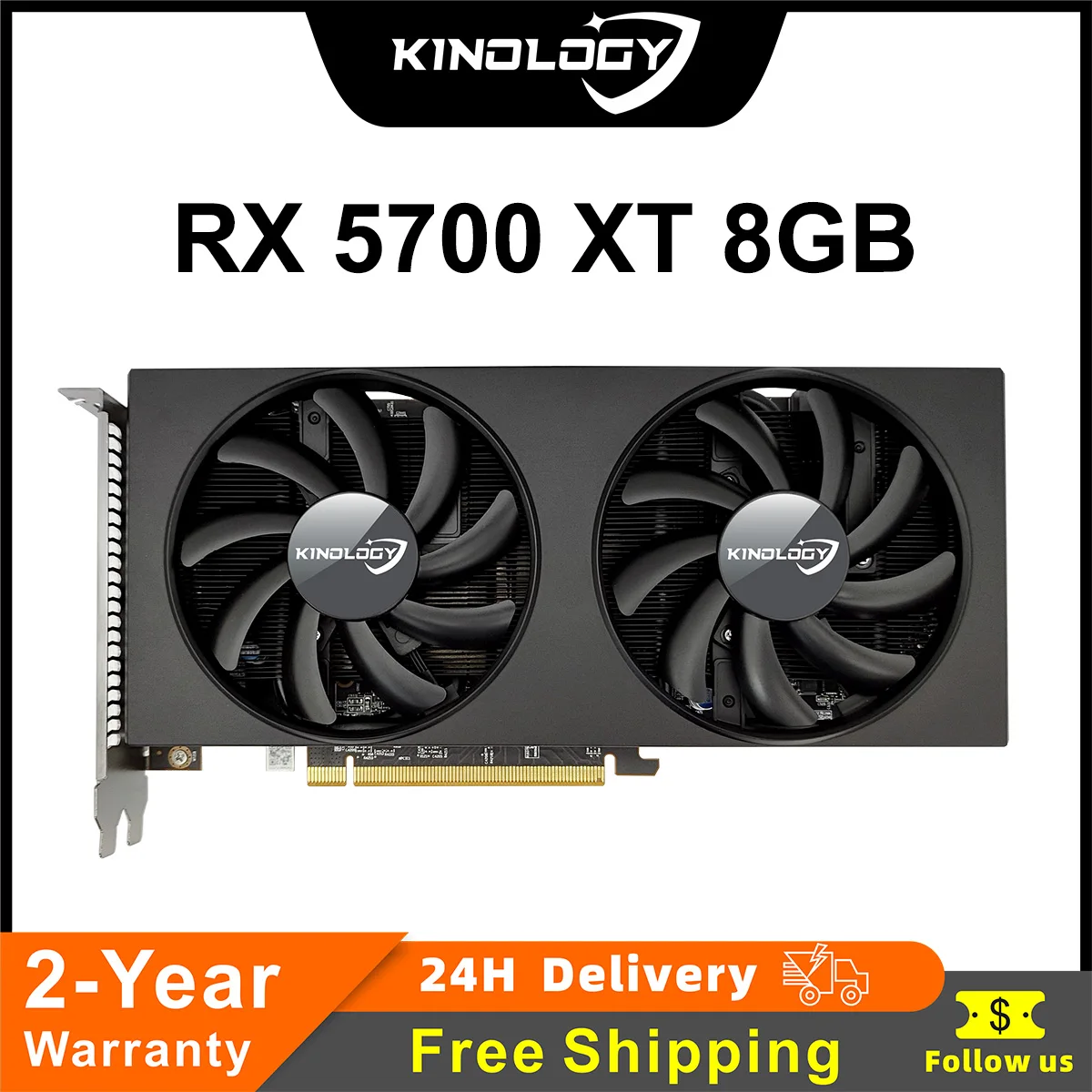 Kinology RX 5700XT 8GB Graphics Card GPU GDDR6 256Bit 8pin+6pin 7nm DP*3 HDMI*1 Video Card Support Desktop CPU placa de video