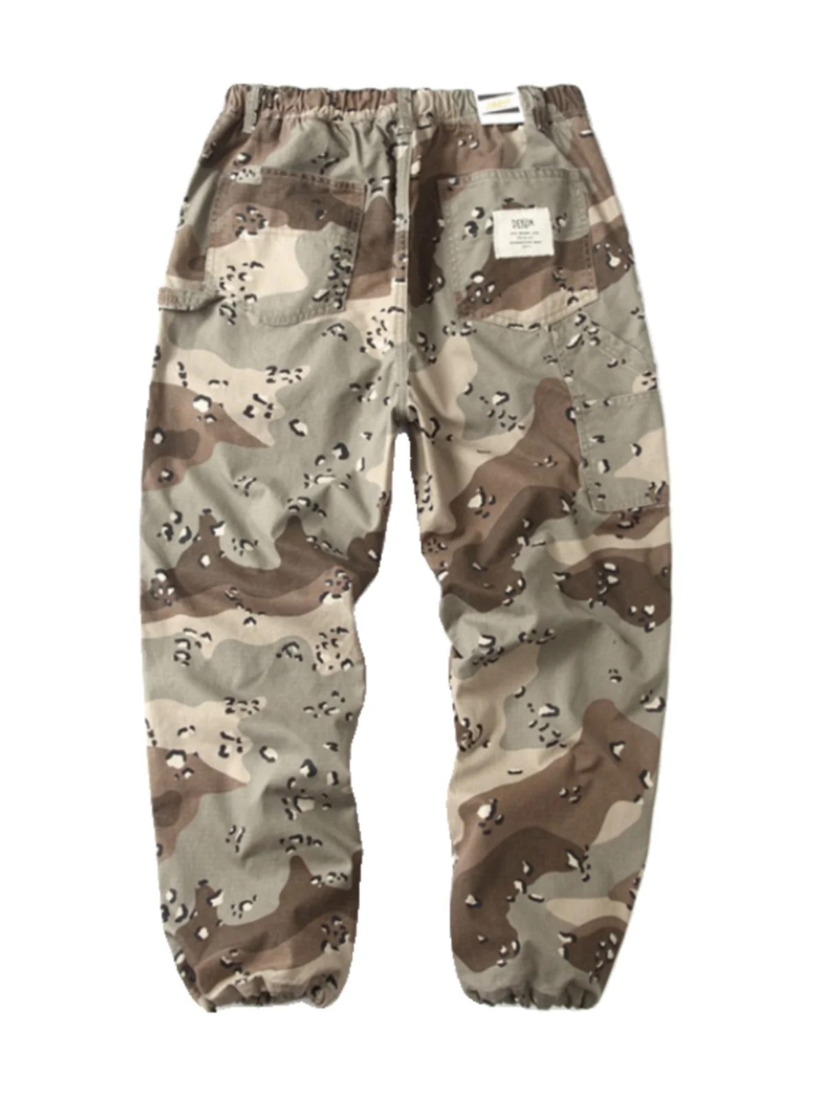 100% Cotton Check MC Leaf Desert Camouflage Jogger Pants for Men American Vintage Casual Loose Straight Trousers Y2k Youth Male