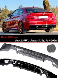 For BMW 2 Series F22 F23 2014-2020 220i 228i Gloss Black M Tech Car Rear Bumper Diffuser Lip MP Body Kit Diffusor Carbon