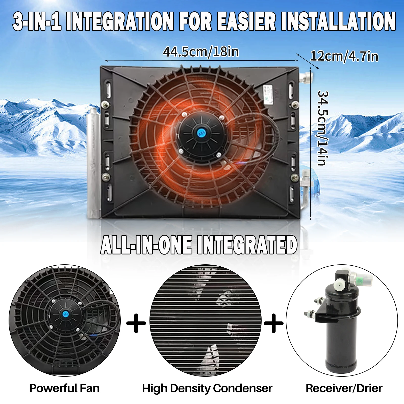 Treeligo 12V Car Air Conditioner Units Auto Cooling Parking Air Conditioning Fan Kit For Seden SUV Truck Camper Van Bus Boat