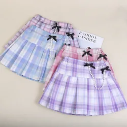 2024 New Girl Princess Dress Summer Dress Children's Fashionable Half Skirt Girl Short Skirt Fashion Fashionable Plaid JK Skirt